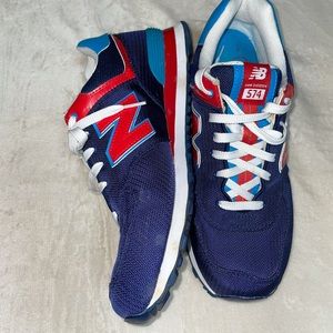 New Balance 574 Blue Red White , worn 3 times